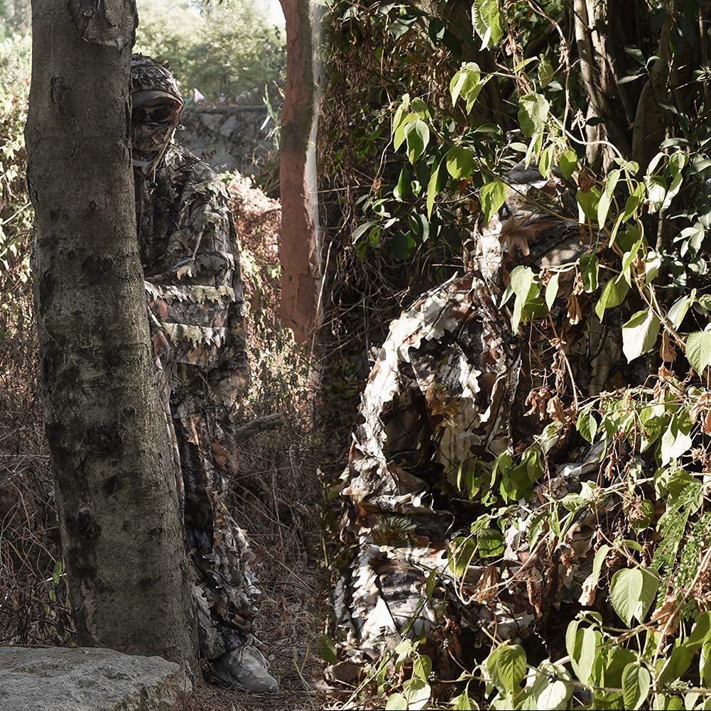 3D Bionic Camouflage Hunting Suit | Hooded Jacket & Pants Set for Outdoor Stealth and Tactical Training