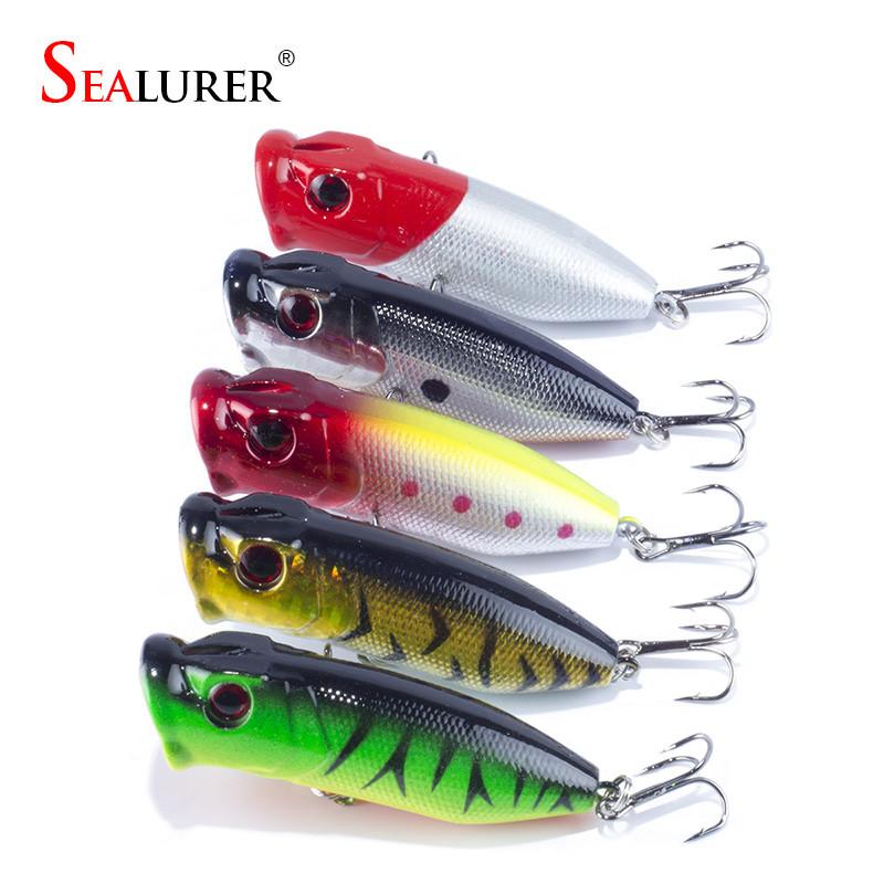 5-Piece Topwater Popper Fishing Lure Set | Multi-Color Artificial Bait for Freshwater & Saltwater Use